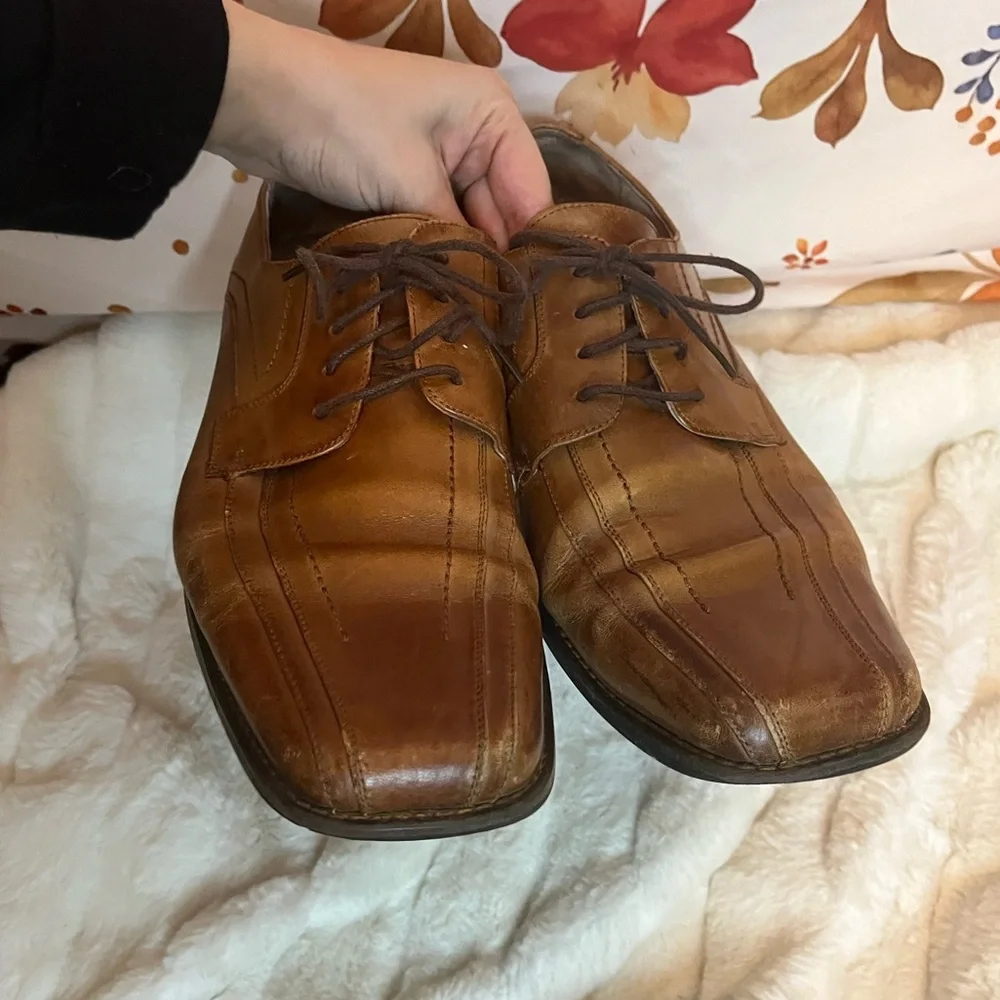 Y2K Stacey Adams Mens 11M 23274 03 Brown Oxford Square Toe Academia Dadcore Shoe